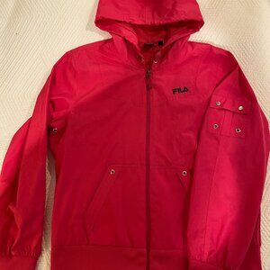 Fila hooded windbreaker with full zip and kangaroo pouch pocket